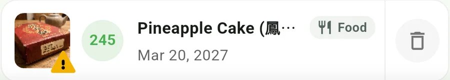 DueSnap converted Minguo year 116 and registered Pineapple Cake with March 20, 2027