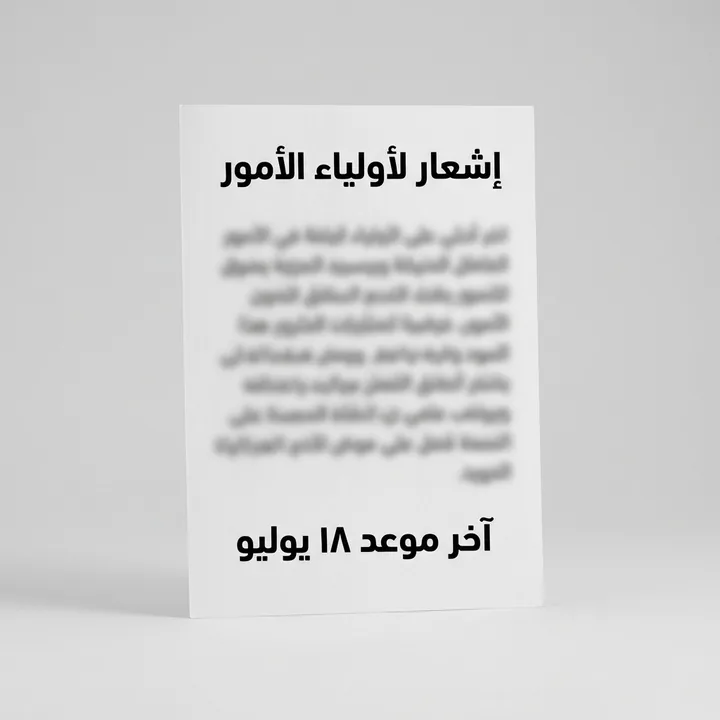 آخر موعد في إشعار مدرسي