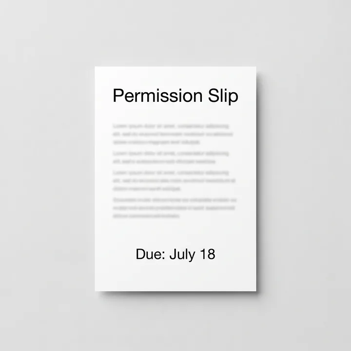 School permission slip due date